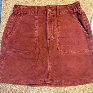 Maroon velvet Jean skirt
